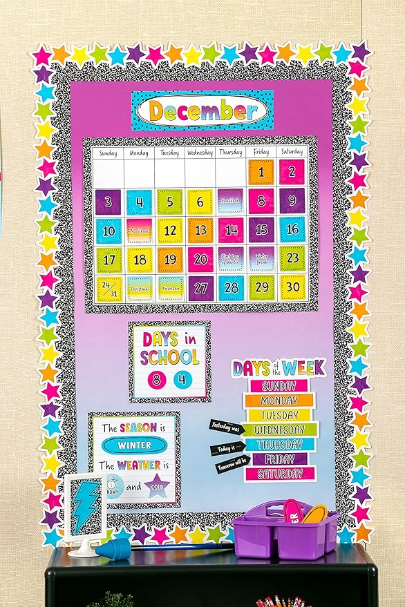 Teacher Created Resources Composition Straight Rolled Border Trim - 50ft - Decorate Bulletin Boards, Walls, Desks, Windows, Doors, Lockers, Schools, Classrooms, Homeschool & Offices