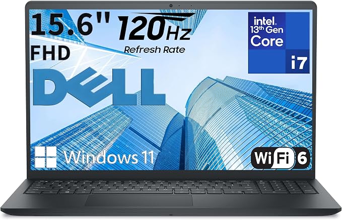 Dell Pro 15 Business Laptop, Intel Core i7-1355U, 64GB DDR5 1TB SSD | High Efficiency Office Notebook, Multi-Tasking, All-Day Battery Power, WiFi 6, Portable, FHD 120Hz Display