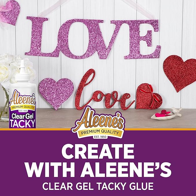Aleene's Clear Gel Tacky Glue for Crafts, Nontoxic, Applies and Dries Clear, 8 fl oz 3 Pack