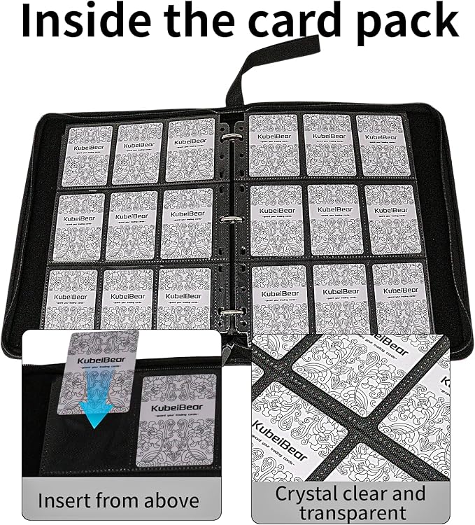 Card Binder – 720 Capacity, Zippered Trading Card Holder for MTG, Sports & Collectible Cards – Acid-Free, Durable & Travel-Friendly Storage (Red dots, 9 Pocket)