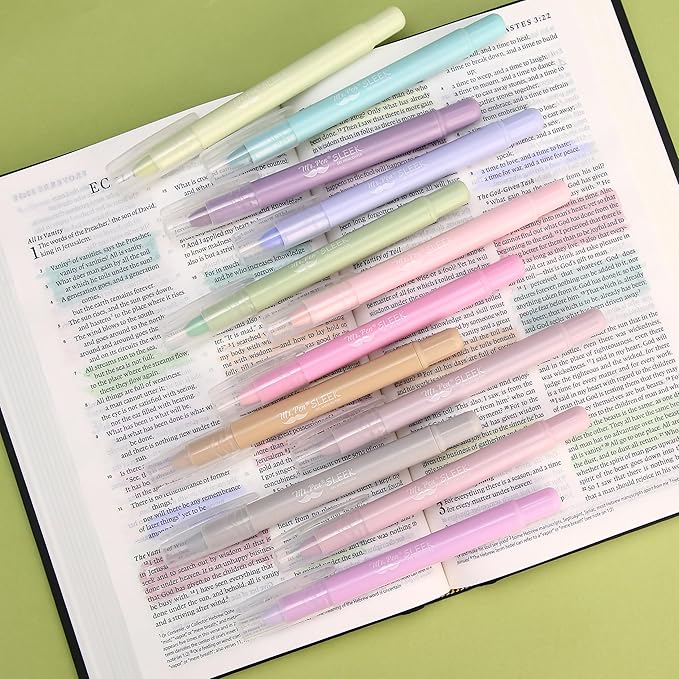 Mr. Pen- Gel Highlighter, 12 Pack, Morandi Colors, Bible Highlighters No Bleed, No Bleed Highlighters
