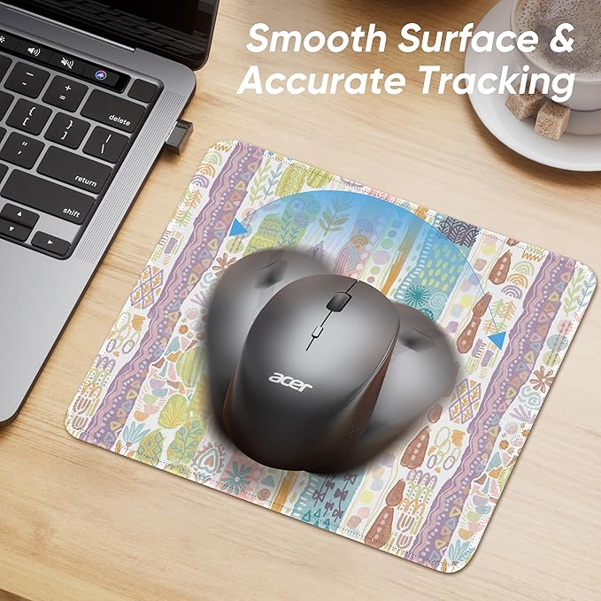 Premium Stitched Mouse Pad 10.2 x 8.3 in | Smooth, Washable Desk Mat with Non-Slip Base | Personalized Cute MousePads for Gaming,Work,Laptop, Computer, Office, Home (Colors in Light)