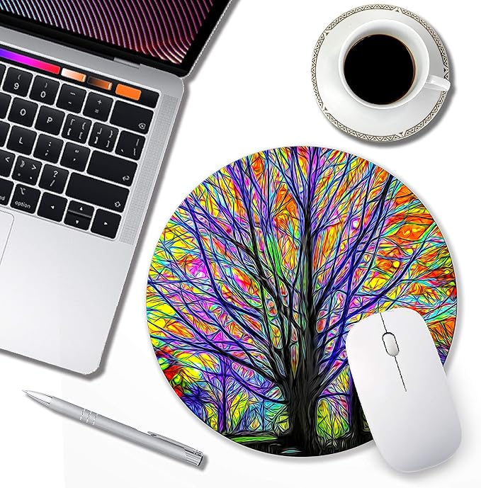Mouse pad Small Computer Mouse pad with Personalized Tree Design Office Non-Slip Rubber Mousepad (Tree of Life)
