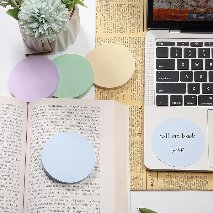Mr. Pen- Round Sticky Notes, 12 Pads, 720 Sheets, Morandi Color, 2.8" x 2.8" Colorful Sticky Notes Bulk, Stocky Notes for Bible Journaling