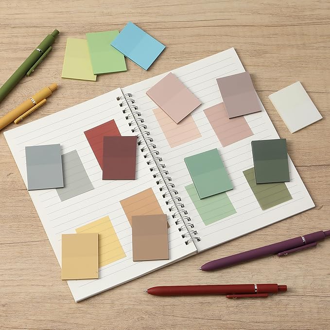 Mr. Pen- Transparent Sticky Notes, 1.5x2, 600 Sheets, Vintage Colors, See Through Sticky Notes Clear, Translucent Sticky Notes, Stocky Notes for Bible Journaling