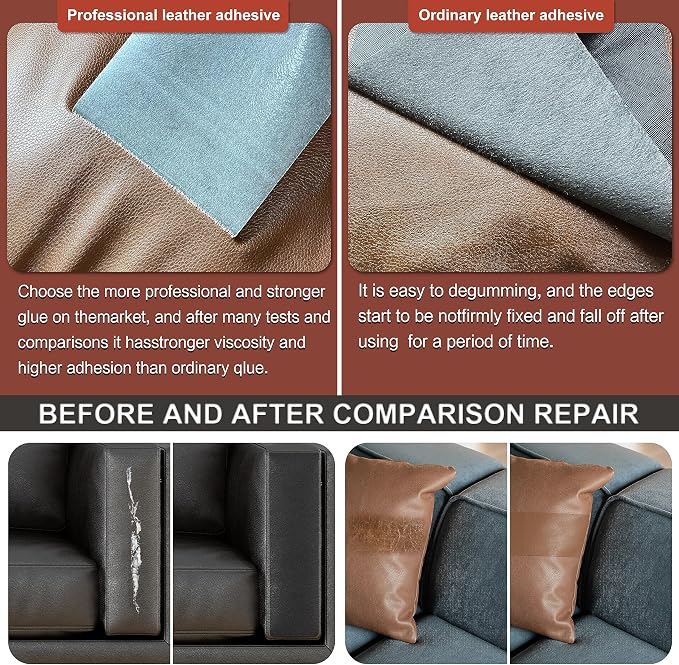 Besezx Leather Repair Patch Tape Kit, Self Adhesive Leather Repair for Furniture, Couch, Sofa, Car Seats,Office Chair,Vinyl Repair Kit.4.8inx60in