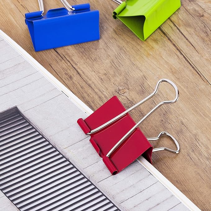 Mr. Pen- Metal Binder Clips, 12 pcs, 2 Inches, Extra Large Size, Colored Binder Paper Clips, Paper Clamps for Office Supplies, Home, School, Business, Document Organizing
