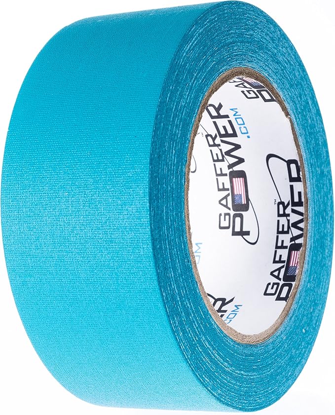 Gaffer Power Aqua Teal Gaffer Tape 2” x 30 Yards – No Residue, High Visibility, Made in USA, Matte Non-Reflective Cloth Tape for Color Coding, Events & Cable Management