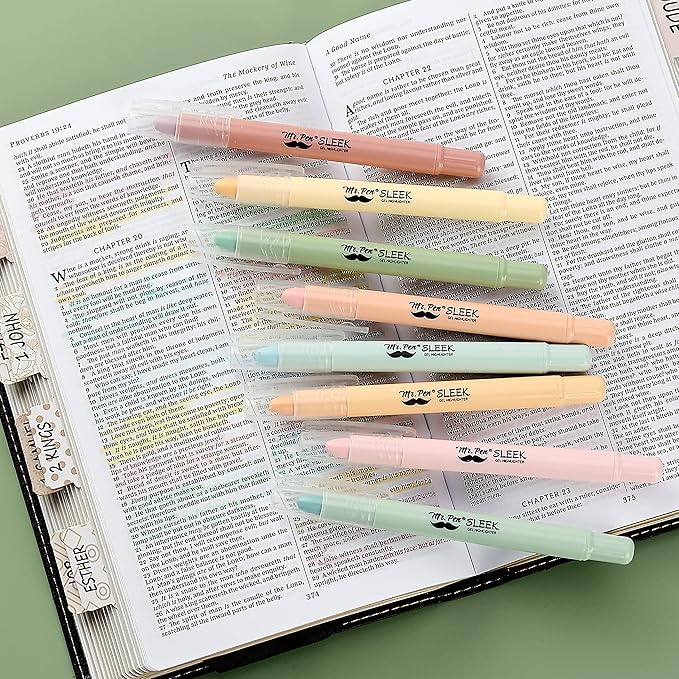 Mr. Pen- Gel Highlighter Set, 16 Pack, Assorted Colors, Bible Highlighters No Bleed Gift Set