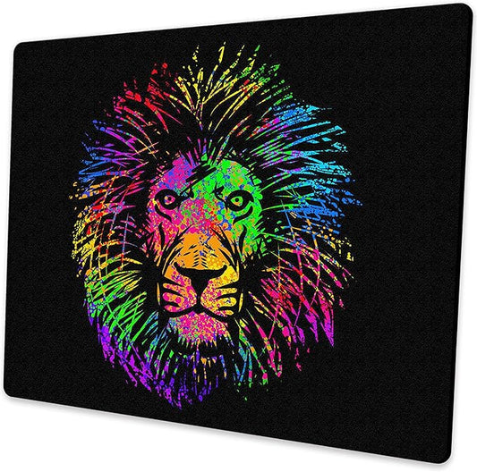 Mouse pad Small Computer Mouse pad with Personalized Watercolor Lion Design Office Non-Slip Rubber Mousepad