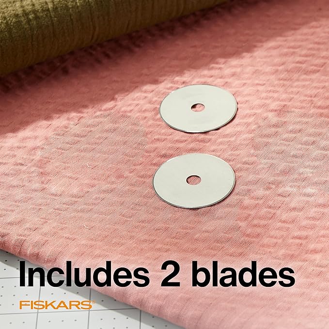 Fiskars 45mm Rotary Blade 2-Pack, Replacement Blades for Rotary Cutters, Precision Cutting for Quilting and Sewing