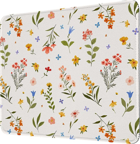 Premium Mouse Pad with Stitched Edges – 10.2 x 8.3 in | Smooth, Washable Mat with Non-Slip Base | Personalized Cute MousePads for Laptop, Computer, Office, Home (Colorful Floral)