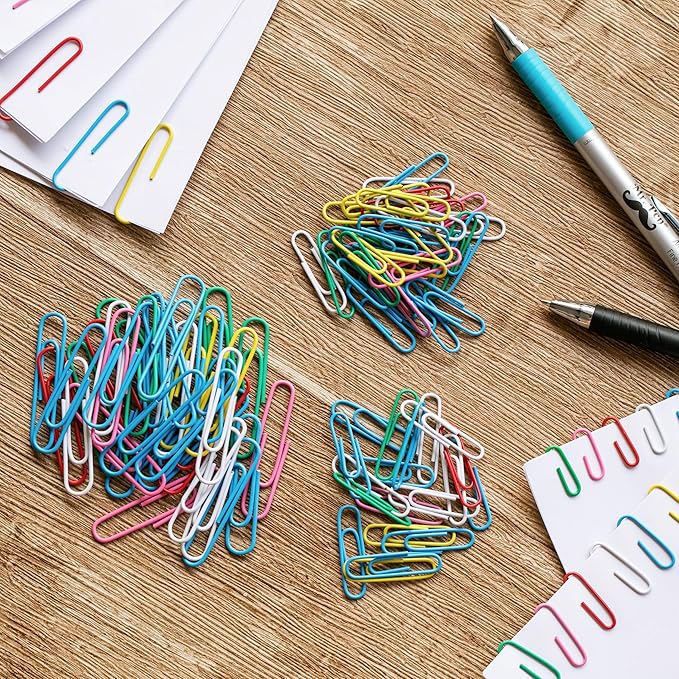 Mr. Pen- Paper Clips, 450 Pack, Assorted Colors, Paper Clips Assorted Sizes