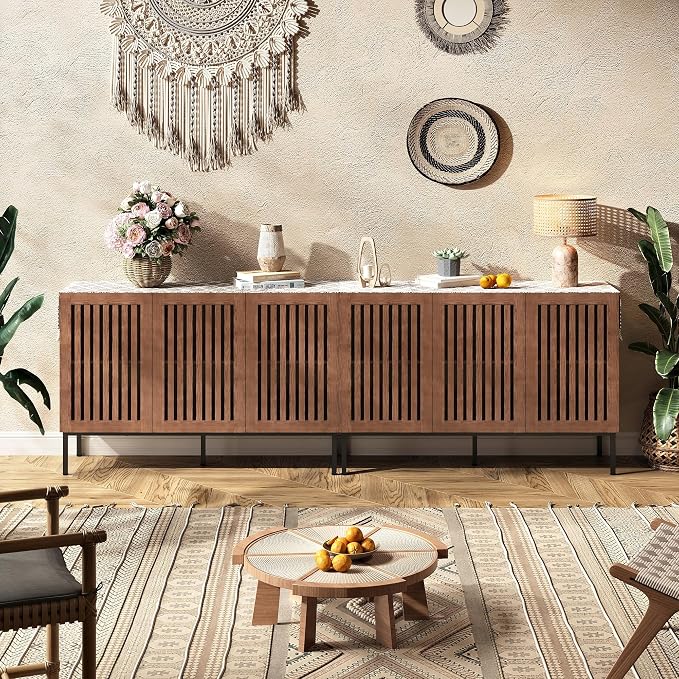 BVIUNTWO Set of 2,3 Door Accent Storage Cabinet with Doors and Adjustable Shelf,Freestanding Buffet Cabinet,Modern Sideboard Buffet Cabinet for Living Room,Dining Room,Kitchen,Hallway
