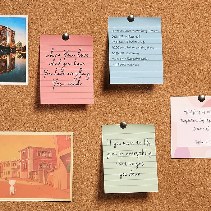 Mr. Pen- Lined Sticky Notes, 1.5"x 2", 6 Pads, 60 Sheets/Pad, Vintage Colors, Small Sticky Notes with Lines, Sticky Note Pads, Mr Pen Sticky Notes Small, Stocky Notes for Bible Journaling