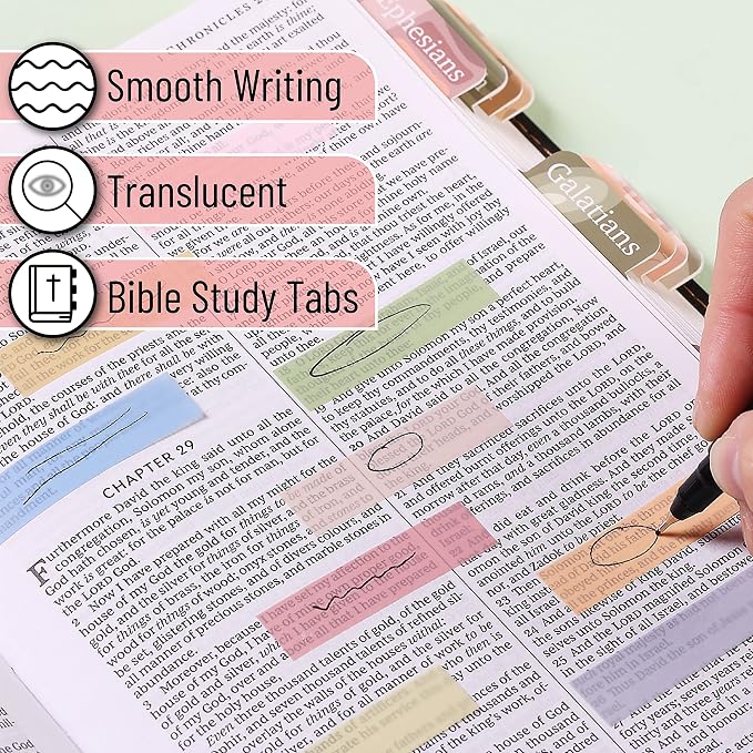 Mr. Pen- Colorful Sticky Tabs, 8 Sets, 1600 pcs, Morandi and Vintage | Translucent Page Markers, Water-Resistant Book Tabs for Annotating, Bible Study, Planning, Indexing & Document Organization
