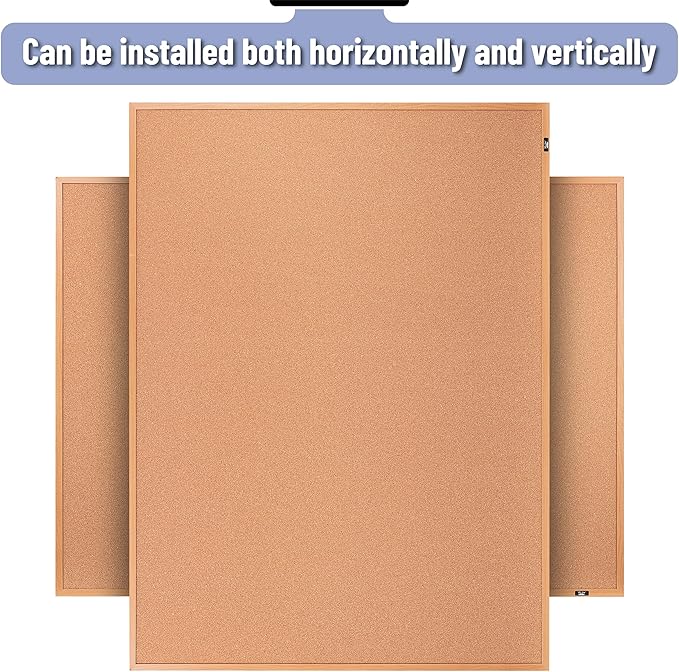 Mr. Pen- Cork Notice Board, 48 X 36 Inches, Cork Bulletin Board for Walls, Pin Boards, Framed Corkboard, Decorative Hanging Pin Boards, Perfect for Office & Home Decor